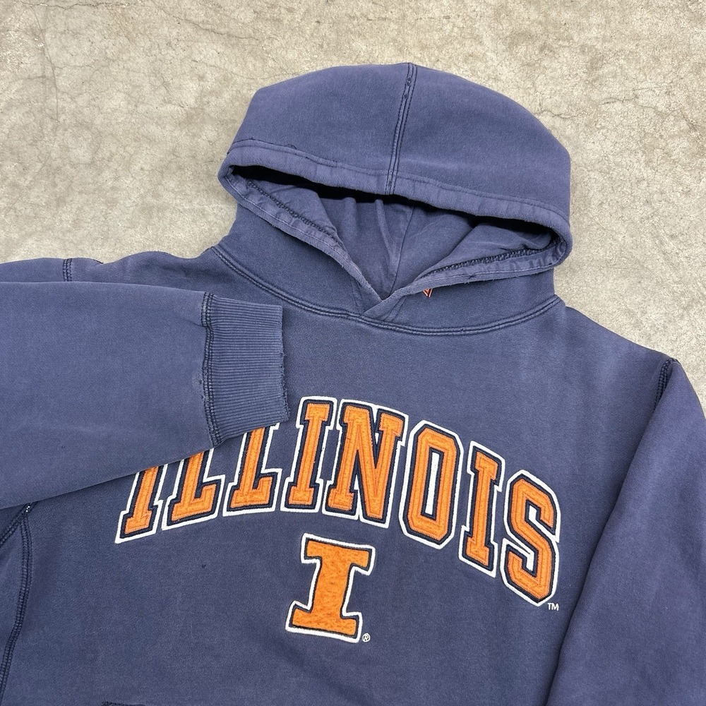 Colosseum Illinois Hoodie Navy Pullover Mens Medium